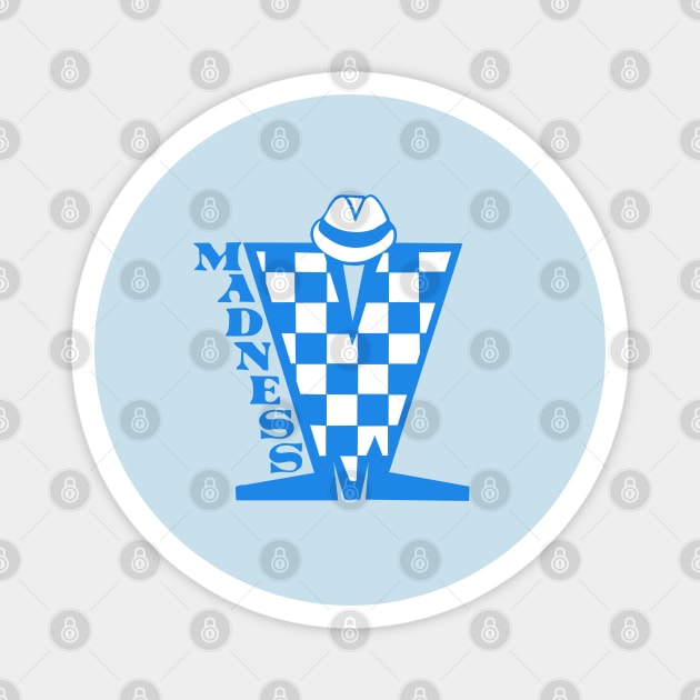 Madness HD Checkerboard Blue & White Magnet by Skate Merch